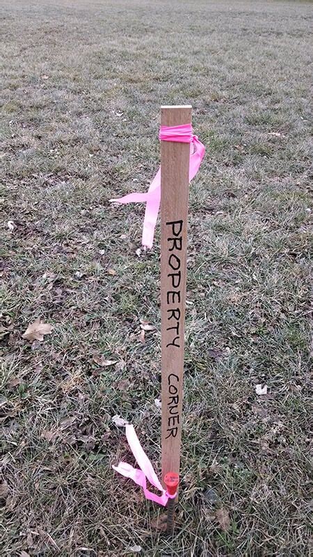 land survey stakes.